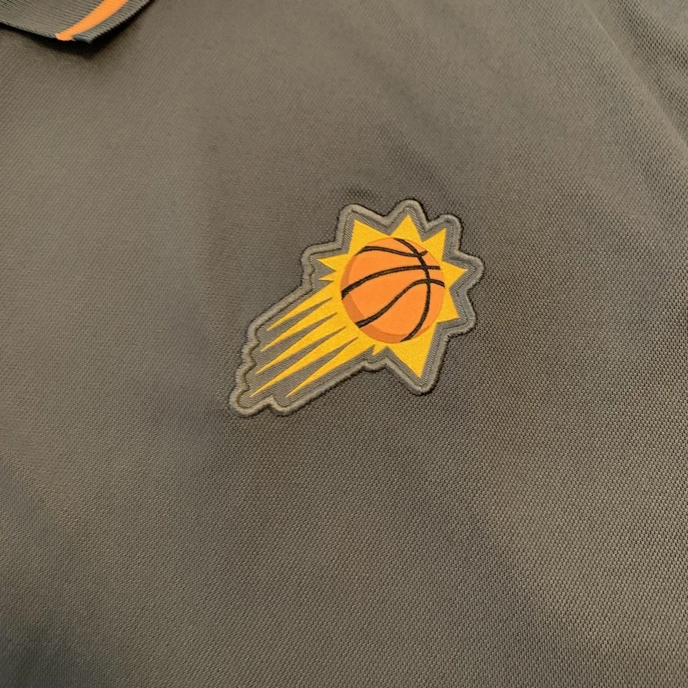 Phoenix Suns Shirt Mens 2XL Gray NBA‎ Basketball Nike Dri Fit Polo Short Sleeve